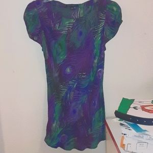 Blouse with pretty peacock feathers